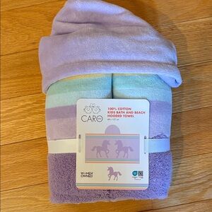 Caro Kids Hooded Purple Unicorn Towel